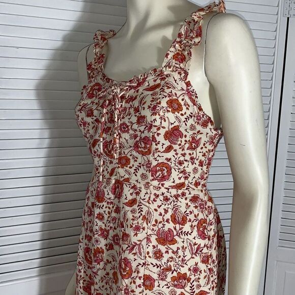 Japna Floral Midi Dress -  Tie Front Small - Picture 10 of 14